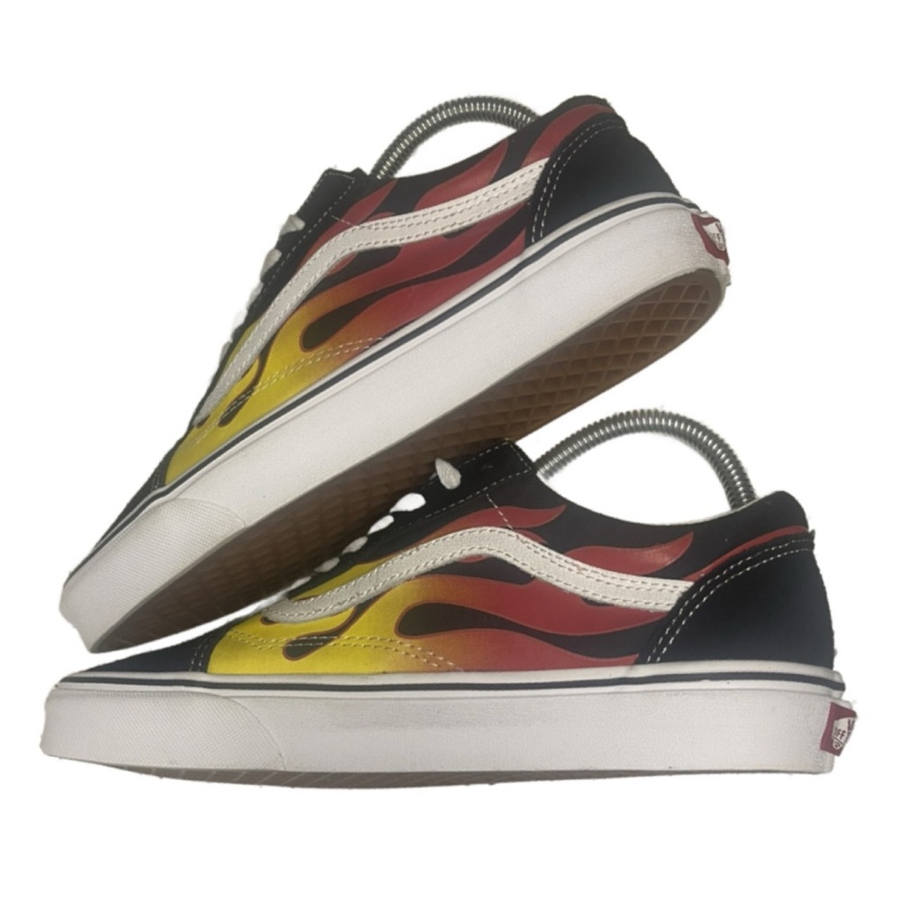 Vans Old Skool Flame Mens Size 8 Black Athletic Casual Shoes Sneakers Suede - Picture 8 of 13